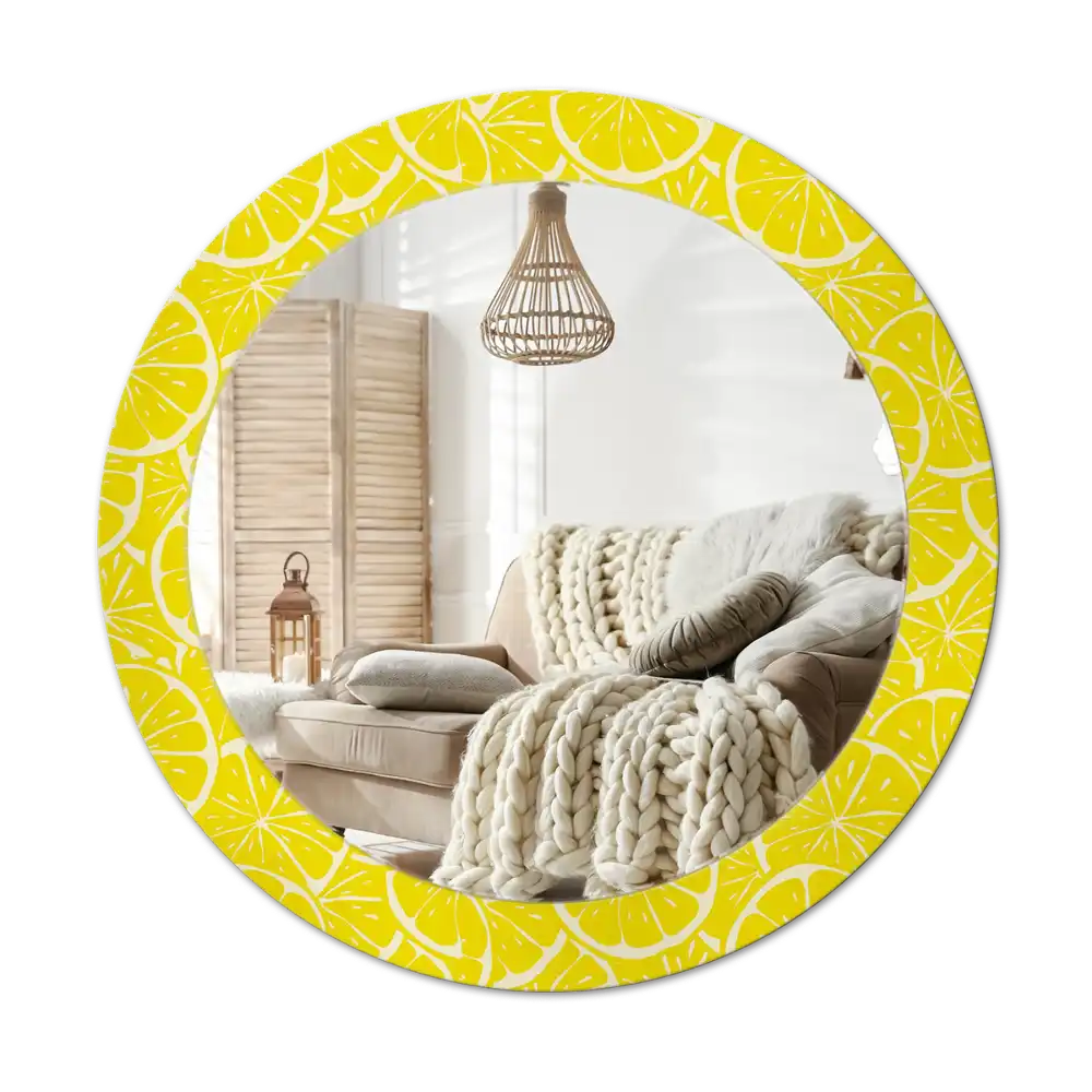Round decorative mirror Lemons