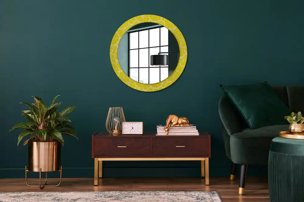 Round decorative mirror Lemons