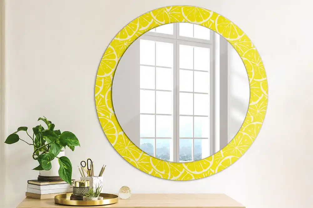 Round decorative mirror Lemons