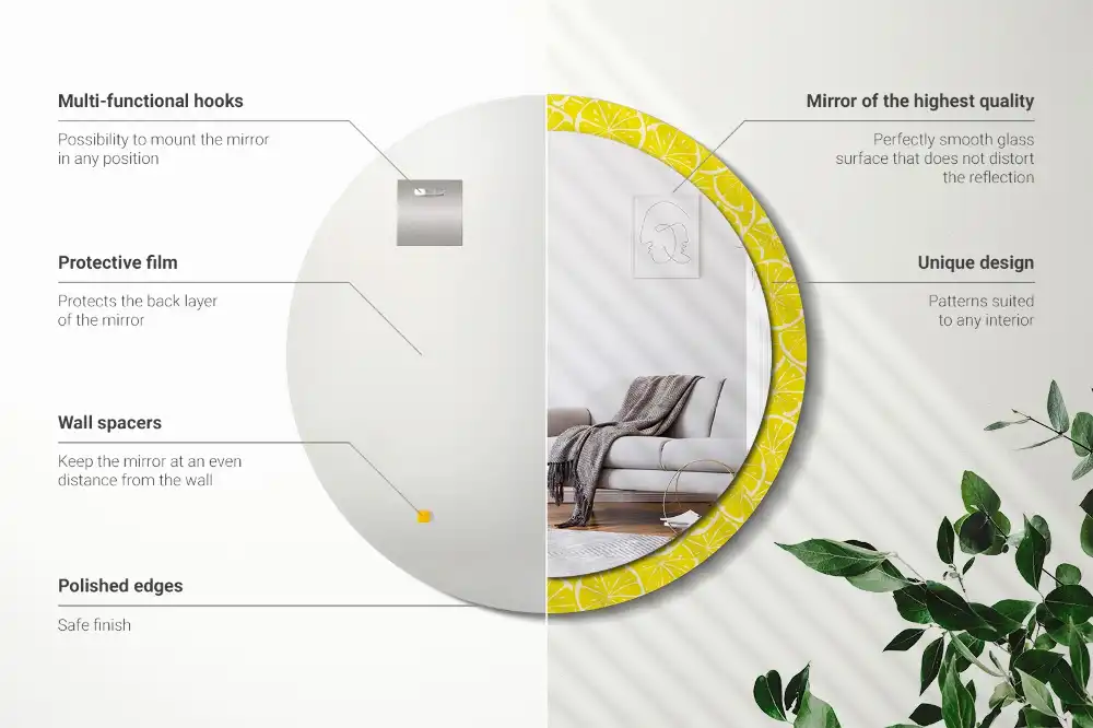 Round decorative mirror Lemons