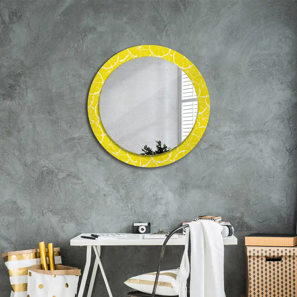 Round decorative mirror Lemons