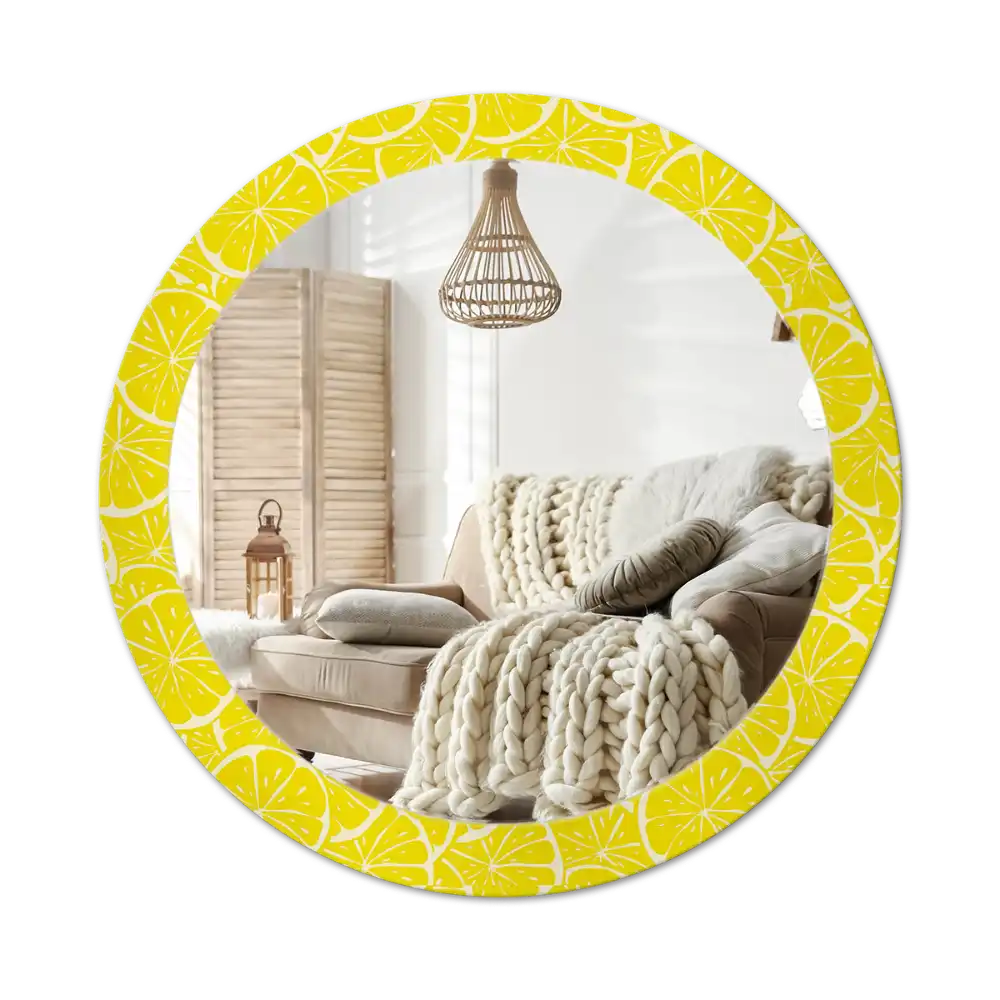 Round decorative mirror Lemons