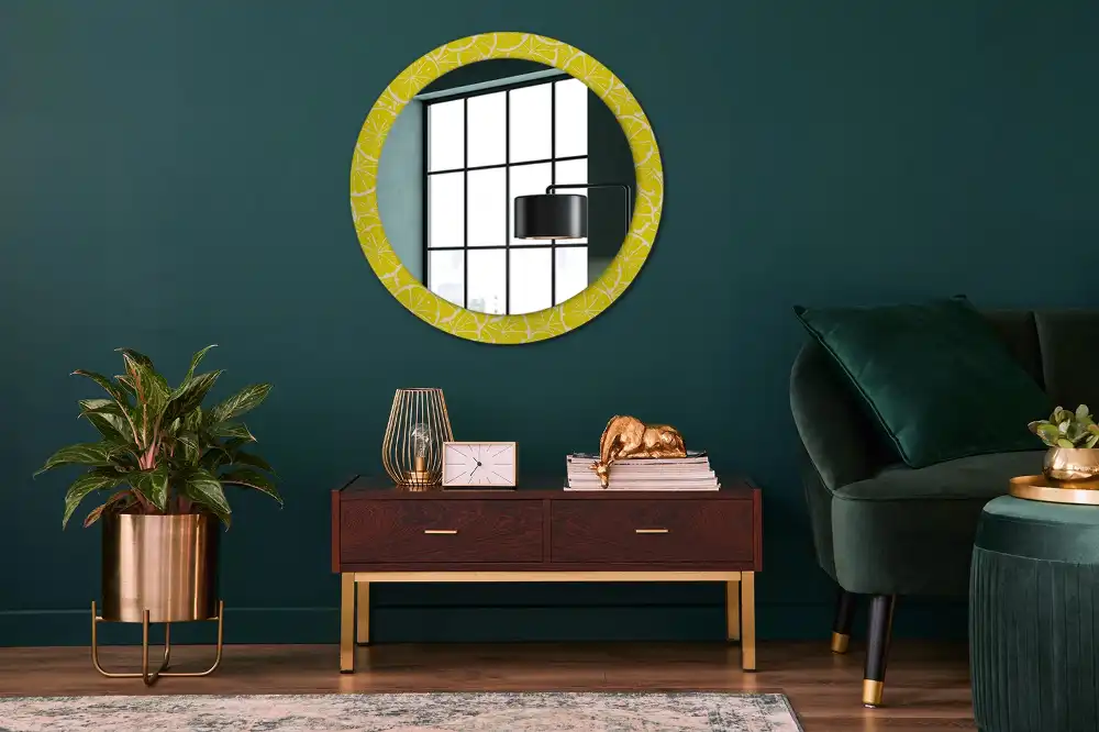 Round decorative mirror Lemons