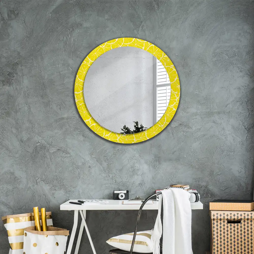 Round decorative mirror Lemons