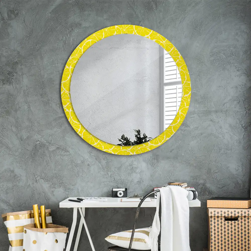 Round decorative mirror Lemons