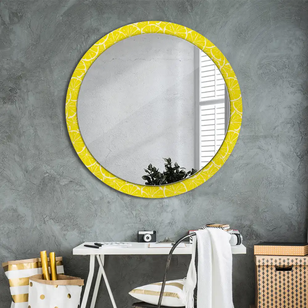 Round decorative mirror Lemons