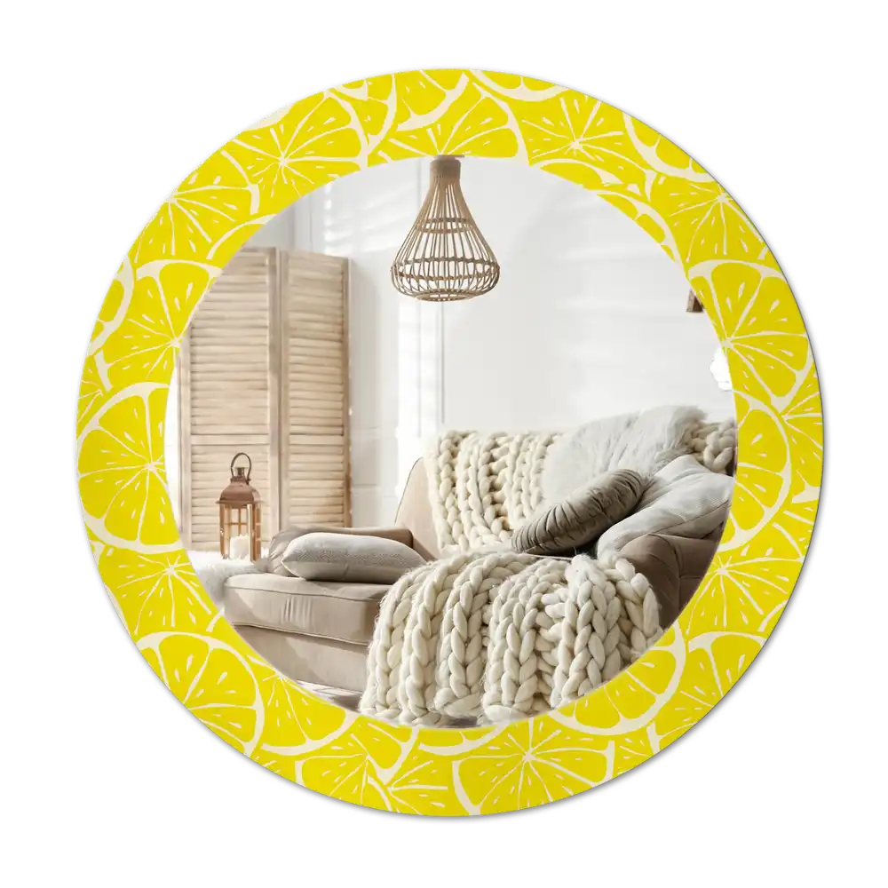 Round decorative mirror Lemons