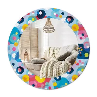 Round wall mirror decor Colored wheels