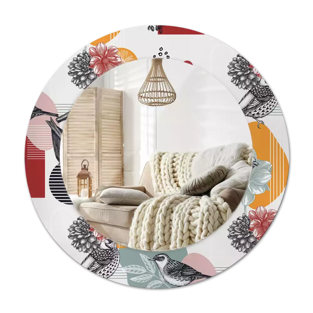 Round printed mirror Vintage Patches