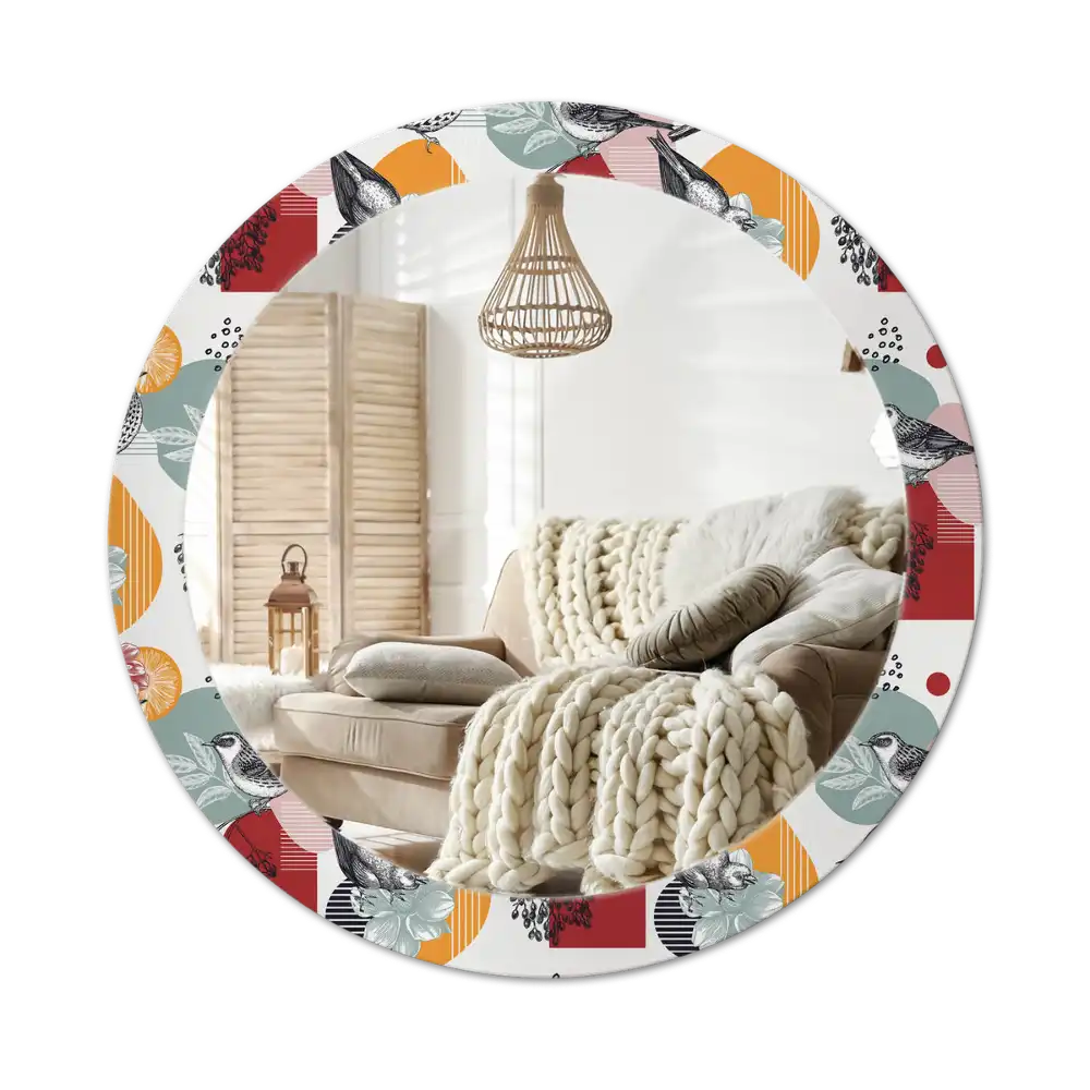 Round printed mirror Vintage Patches