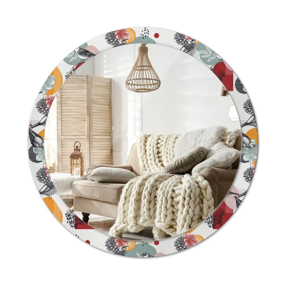 Round printed mirror Vintage Patches