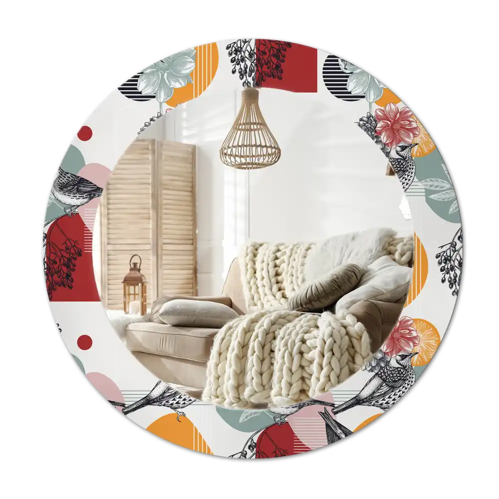 Round printed mirror Vintage Patches