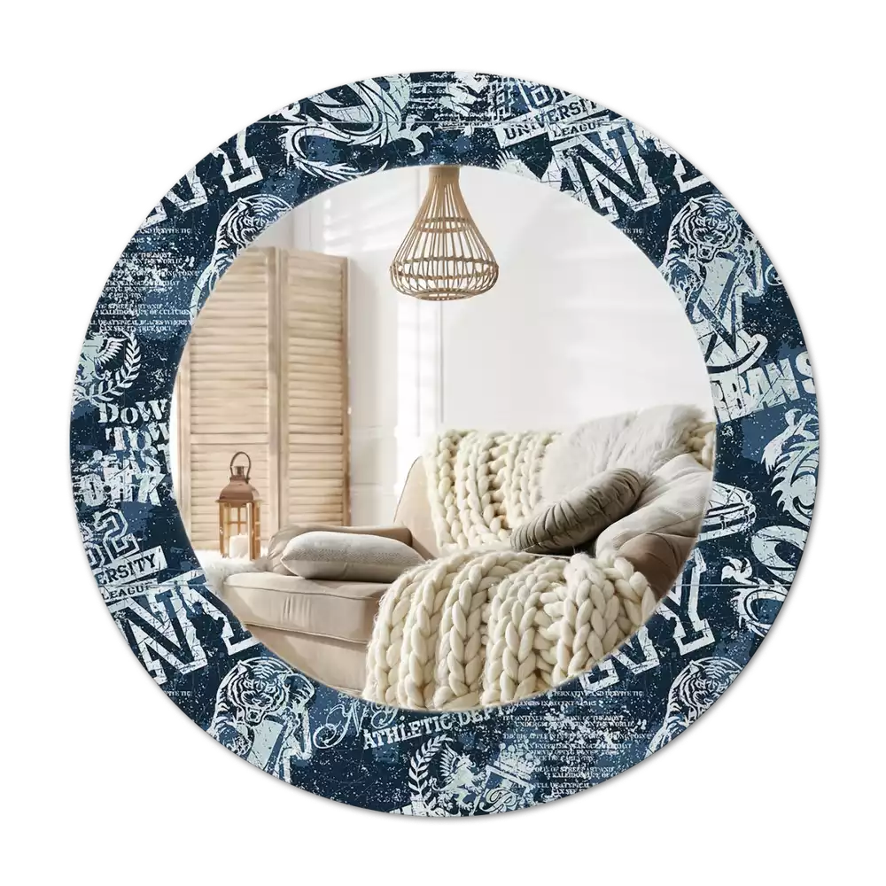 Round decorative mirror New York Collage