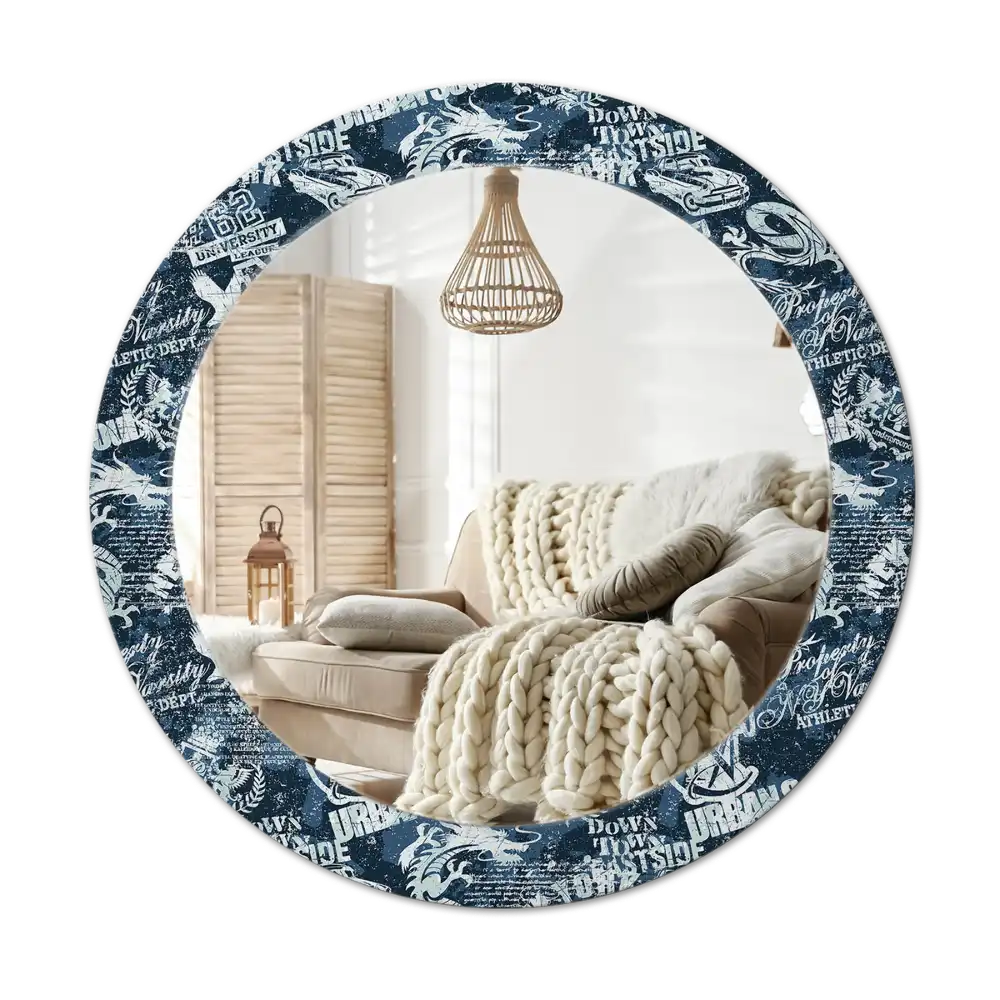 Round decorative mirror New York Collage