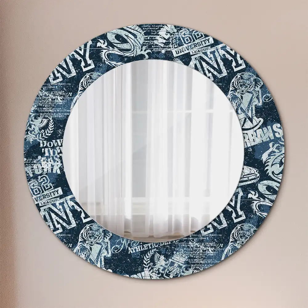 Round decorative mirror New York Collage