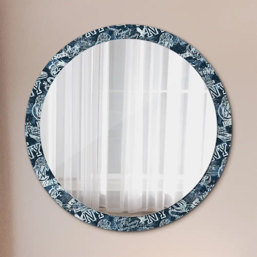 Round decorative mirror New York Collage