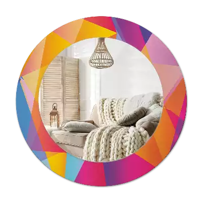 Round wall mirror decor Geometric composition
