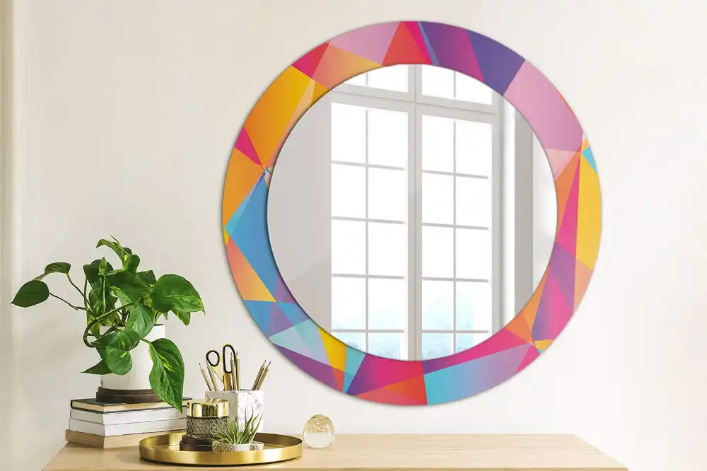 Round wall mirror decor Geometric composition