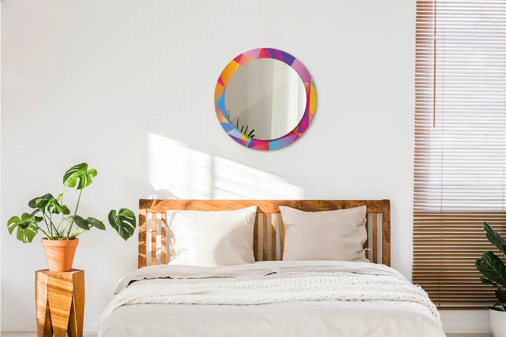 Round wall mirror decor Geometric composition