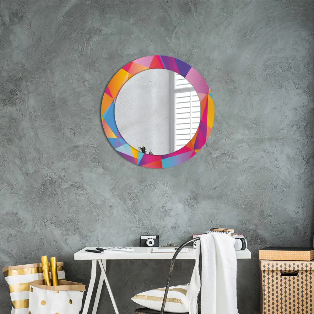 Round wall mirror decor Geometric composition