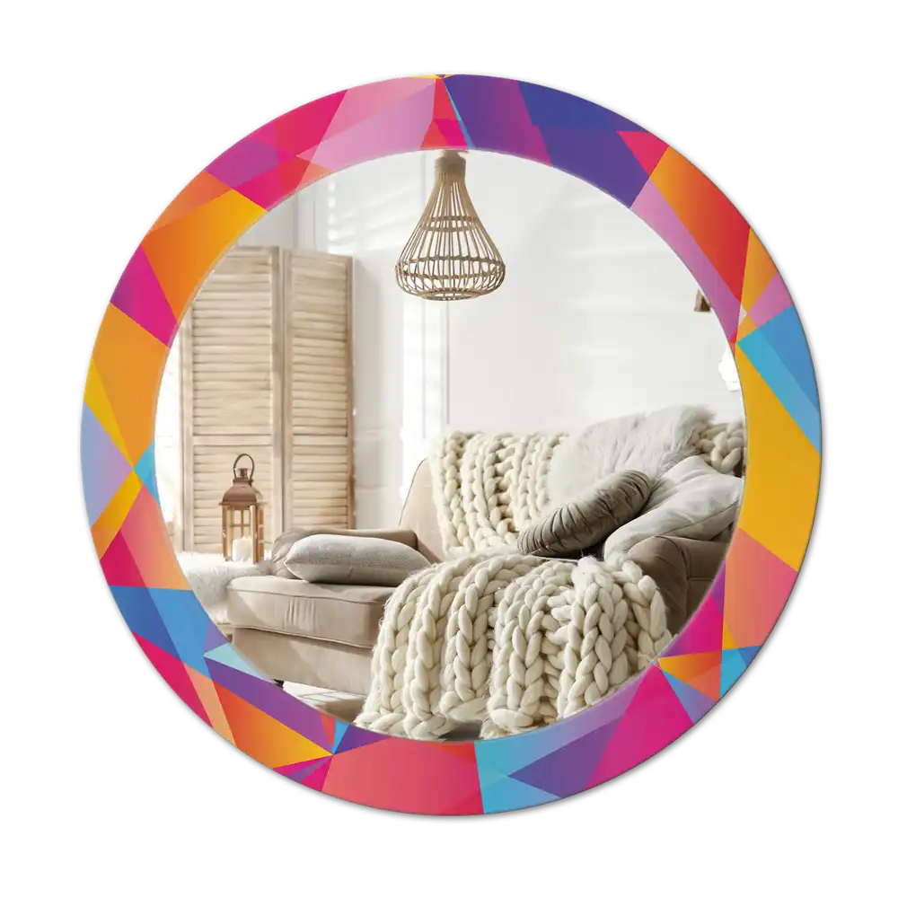 Round wall mirror decor Geometric composition