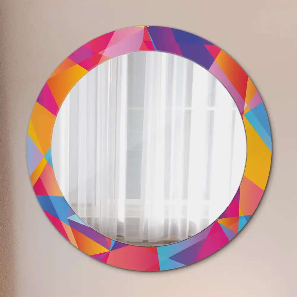 Round wall mirror decor Geometric composition