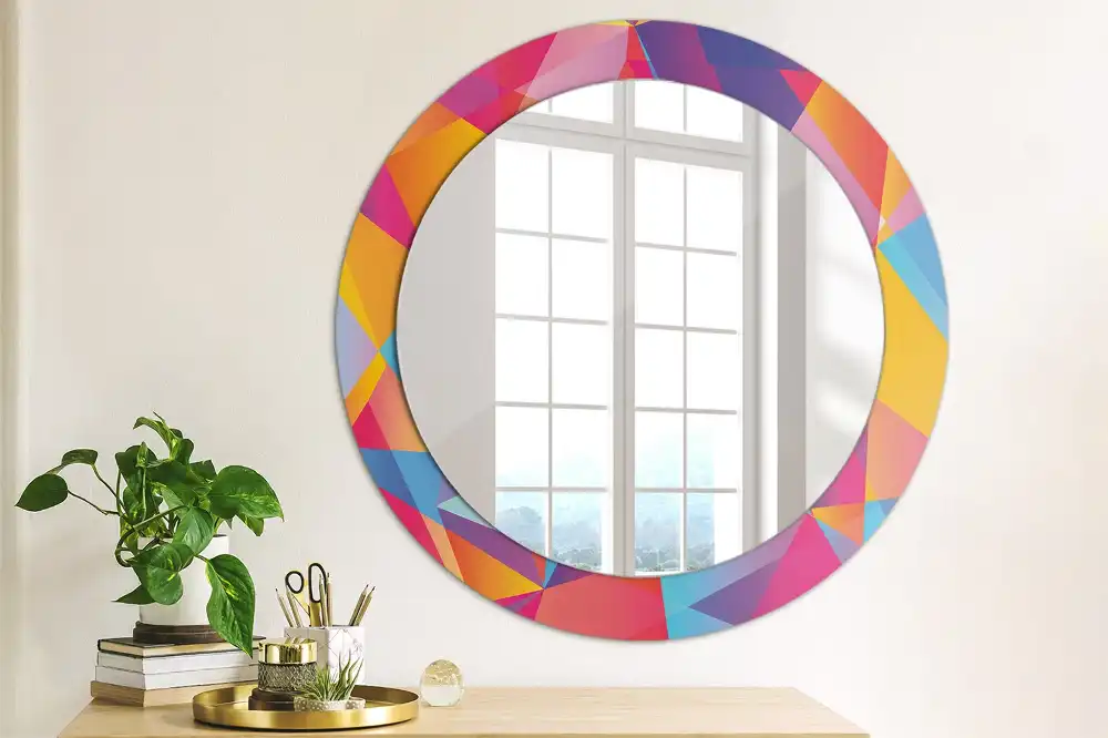 Round wall mirror decor Geometric composition