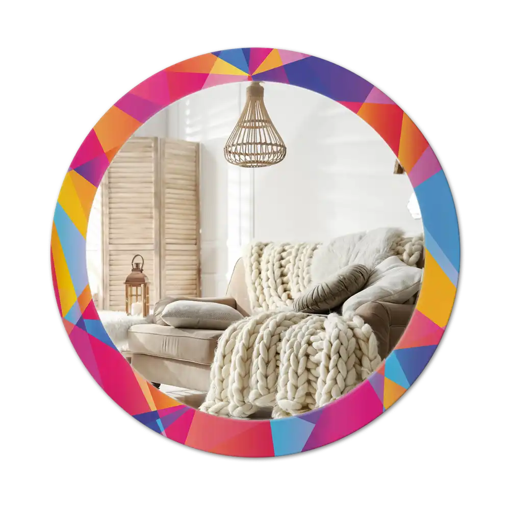 Round wall mirror decor Geometric composition