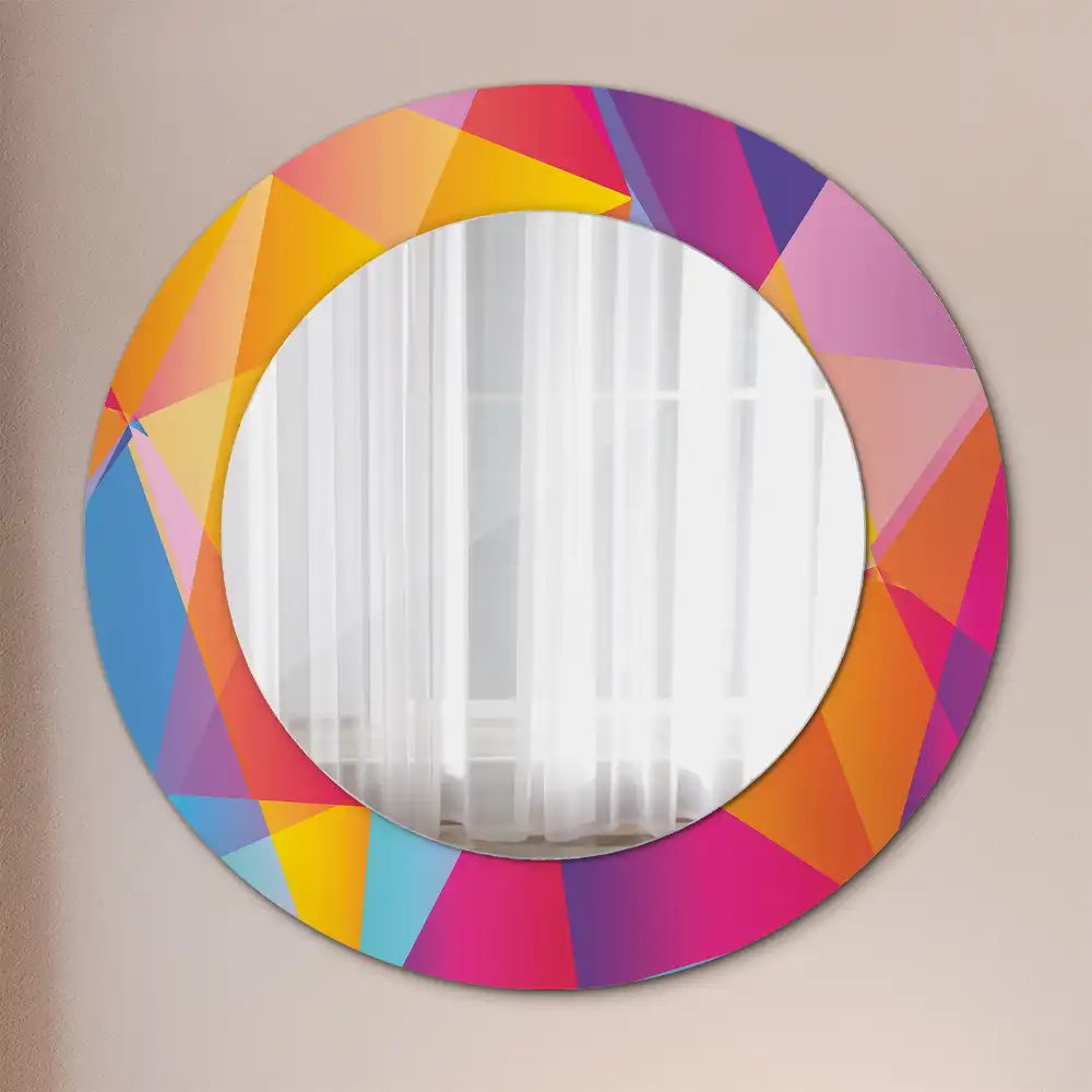 Round wall mirror decor Geometric composition