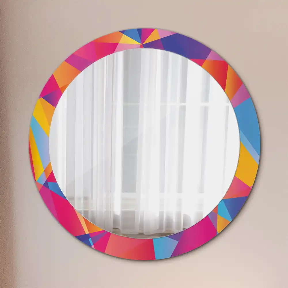 Round wall mirror decor Geometric composition