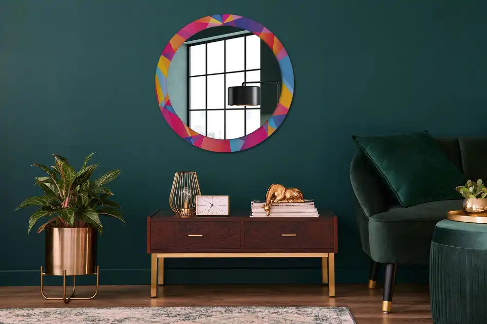Round wall mirror decor Geometric composition
