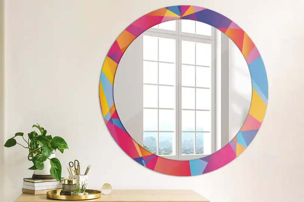 Round wall mirror decor Geometric composition