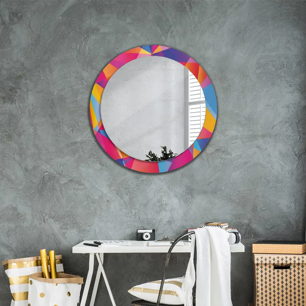 Round wall mirror decor Geometric composition