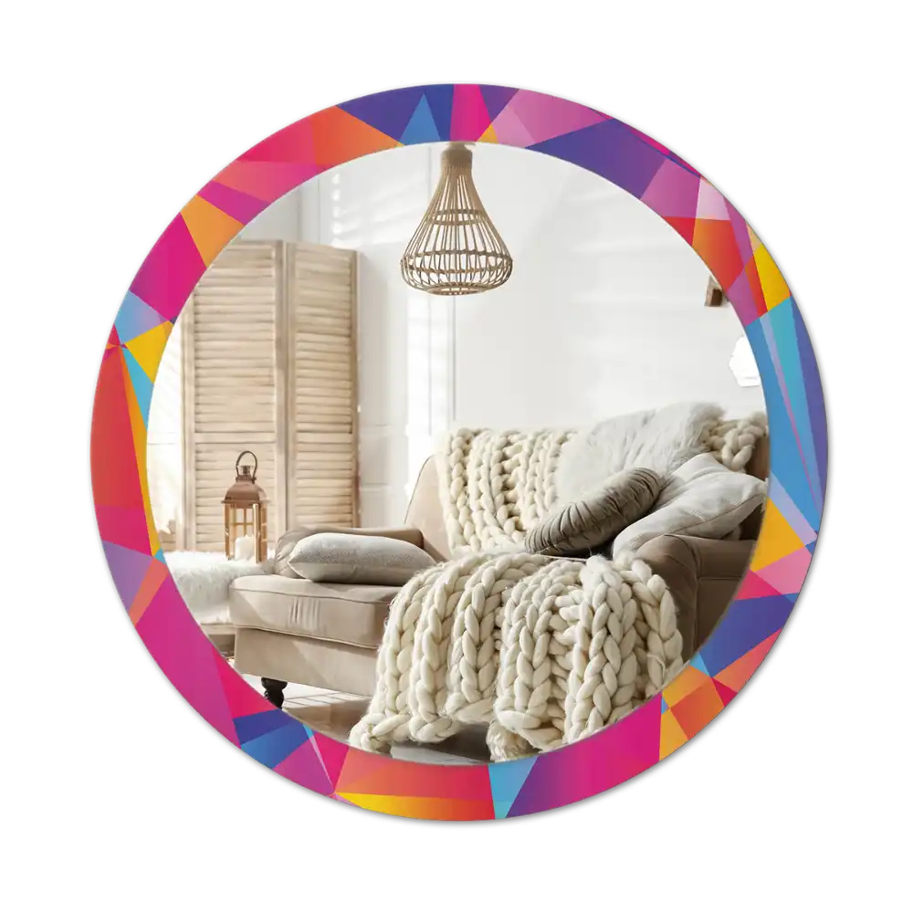 Round wall mirror decor Geometric composition