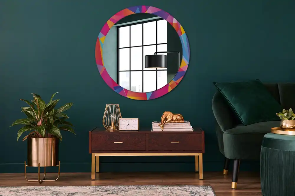 Round wall mirror decor Geometric composition