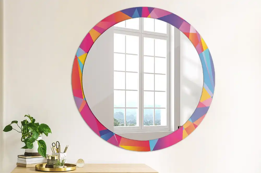 Round wall mirror decor Geometric composition