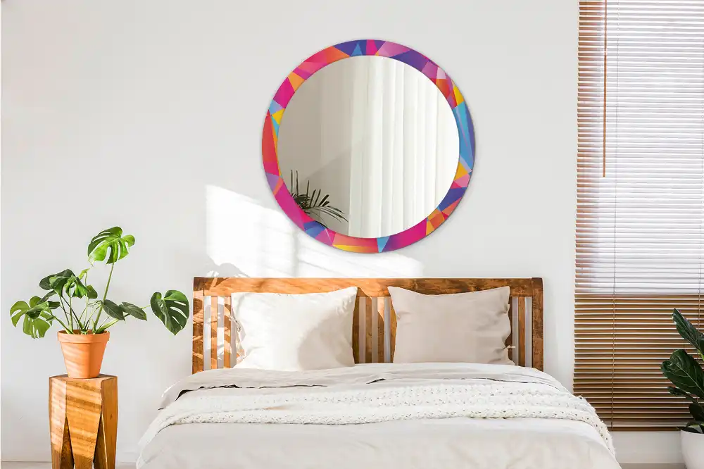 Round wall mirror decor Geometric composition