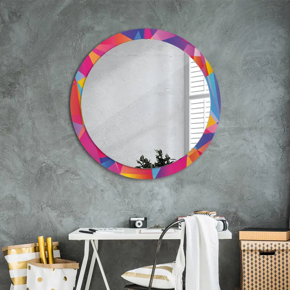 Round wall mirror decor Geometric composition