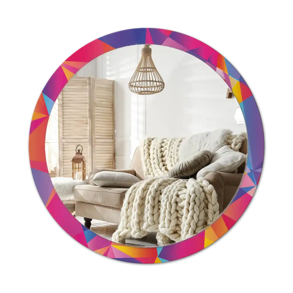 Round wall mirror decor Geometric composition