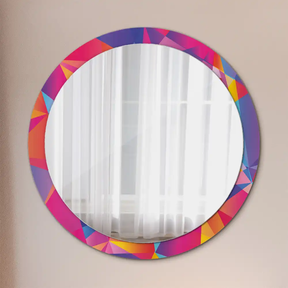 Round wall mirror decor Geometric composition