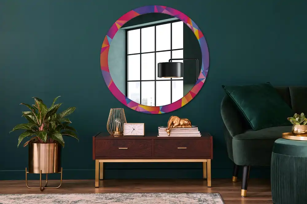 Round wall mirror decor Geometric composition