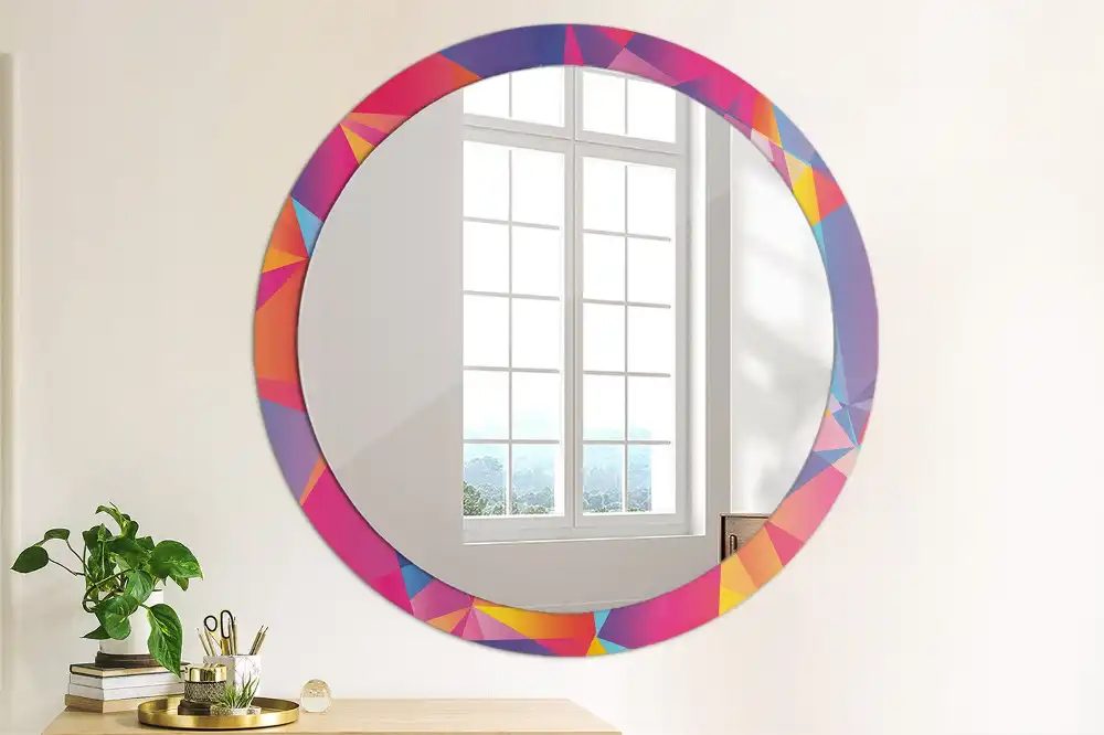 Round wall mirror decor Geometric composition