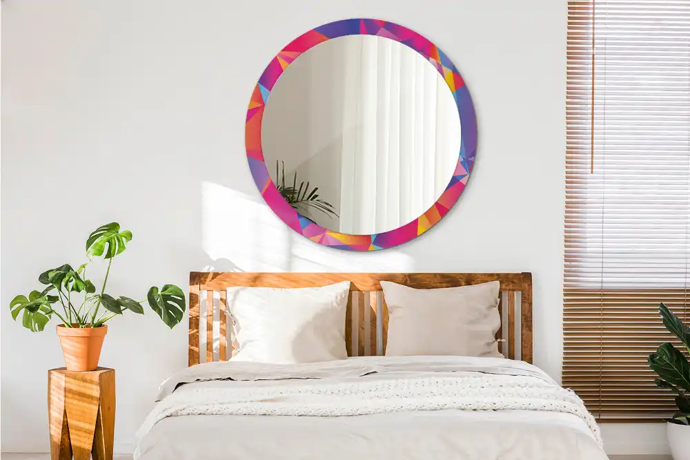 Round wall mirror decor Geometric composition