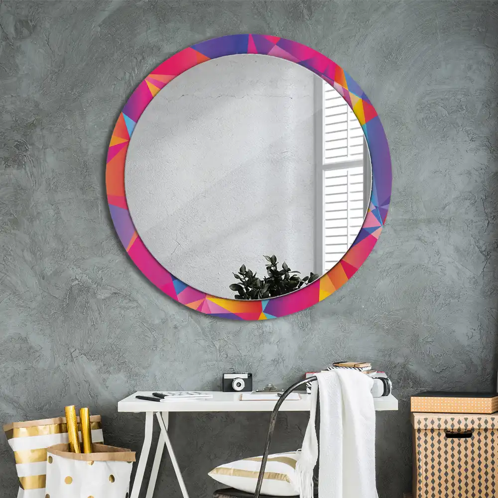 Round wall mirror decor Geometric composition