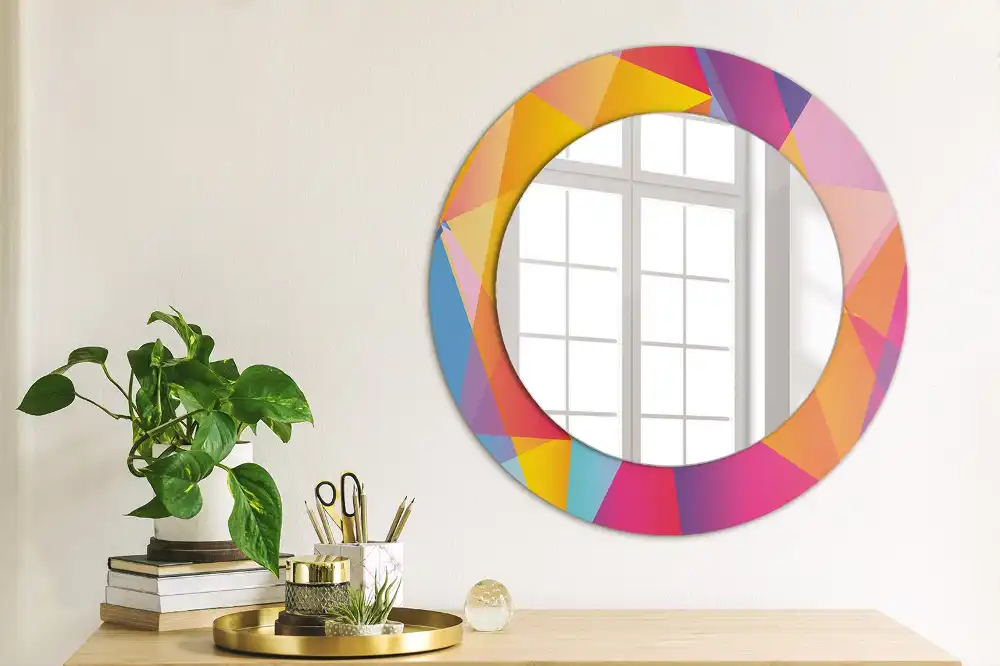 Round wall mirror decor Geometric composition
