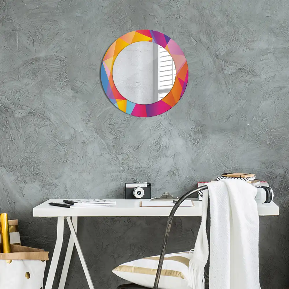 Round wall mirror decor Geometric composition