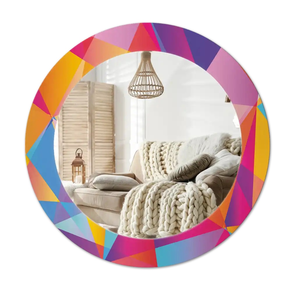 Round wall mirror decor Geometric composition