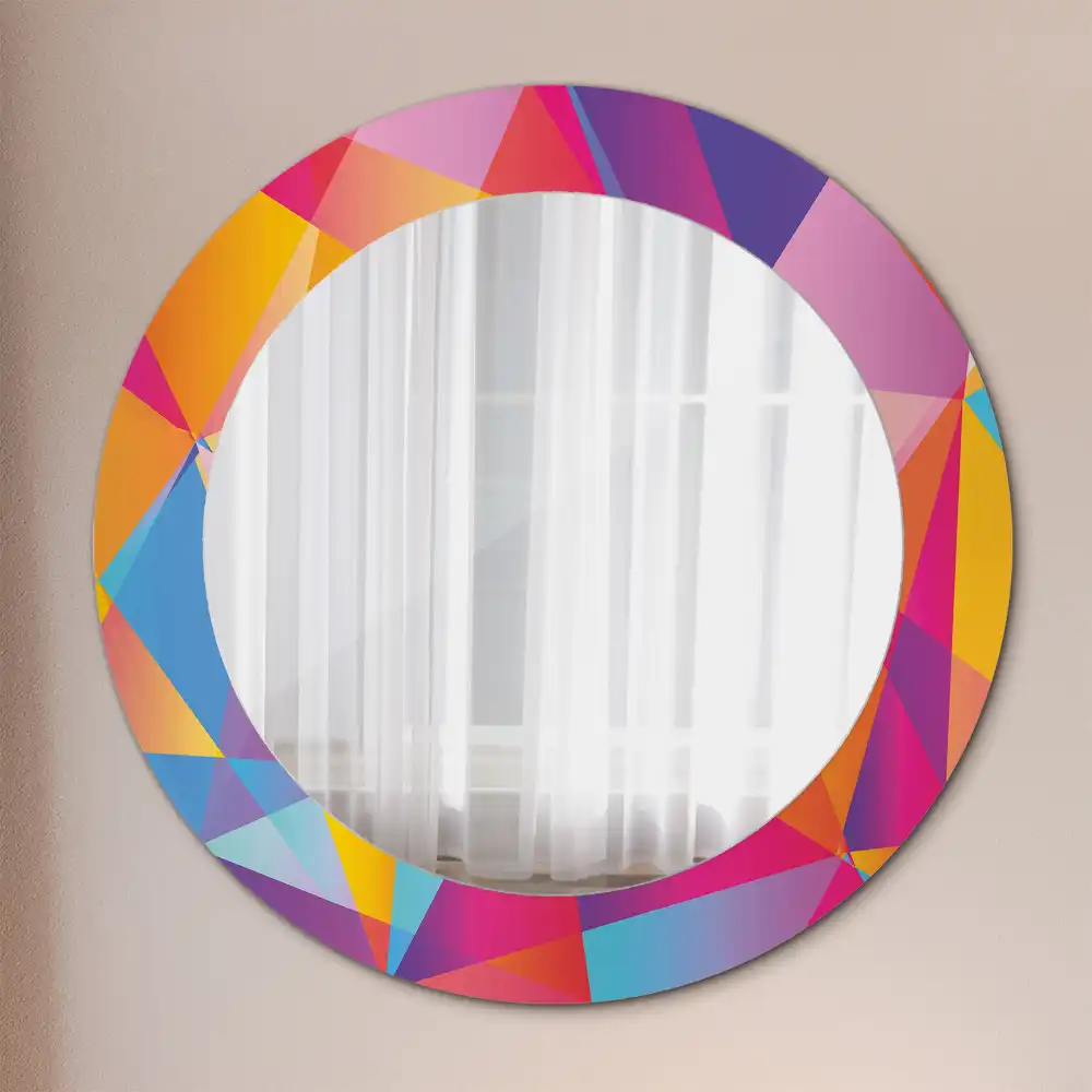 Round wall mirror decor Geometric composition