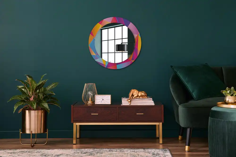Round wall mirror decor Geometric composition