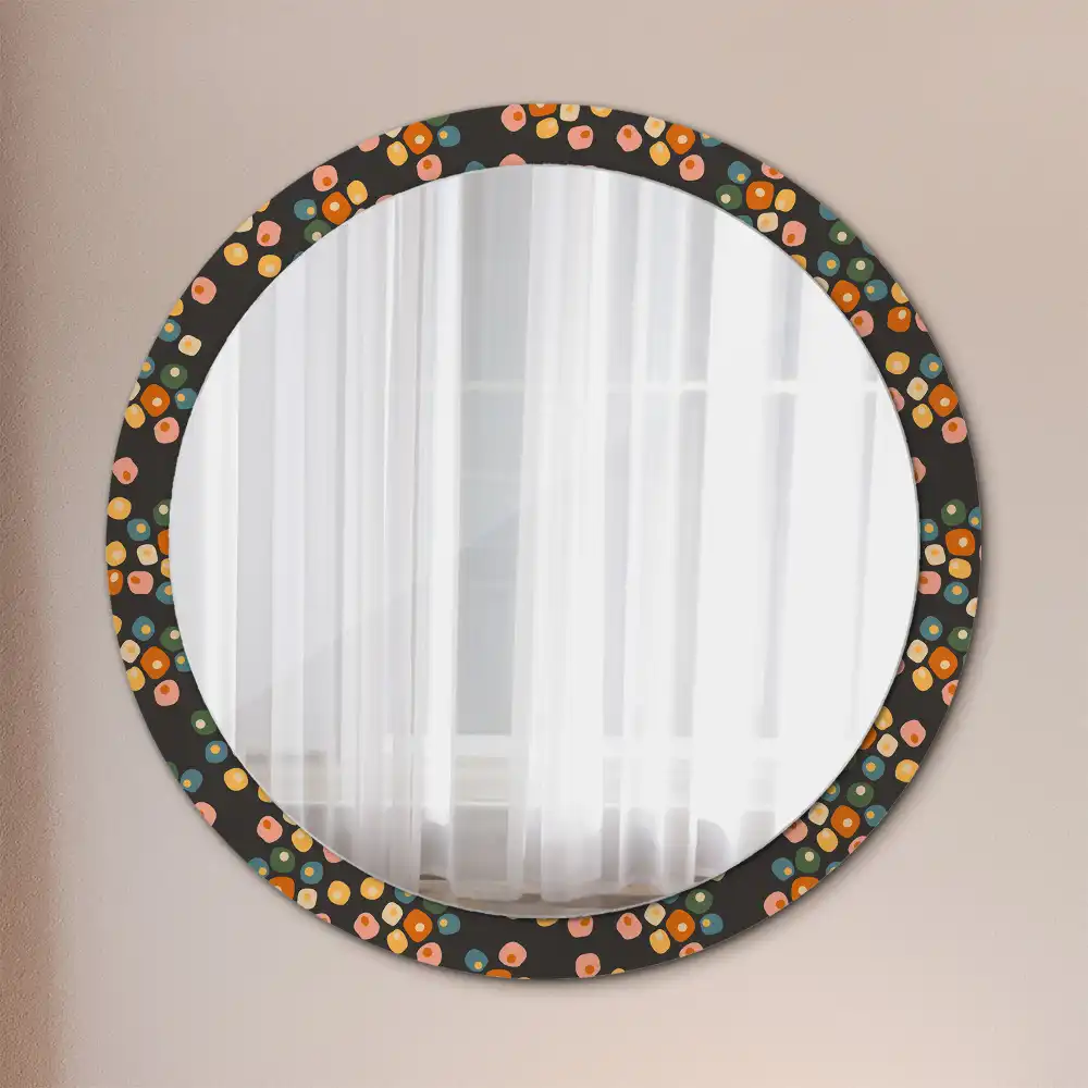 Round mirror frame with print Flower dots